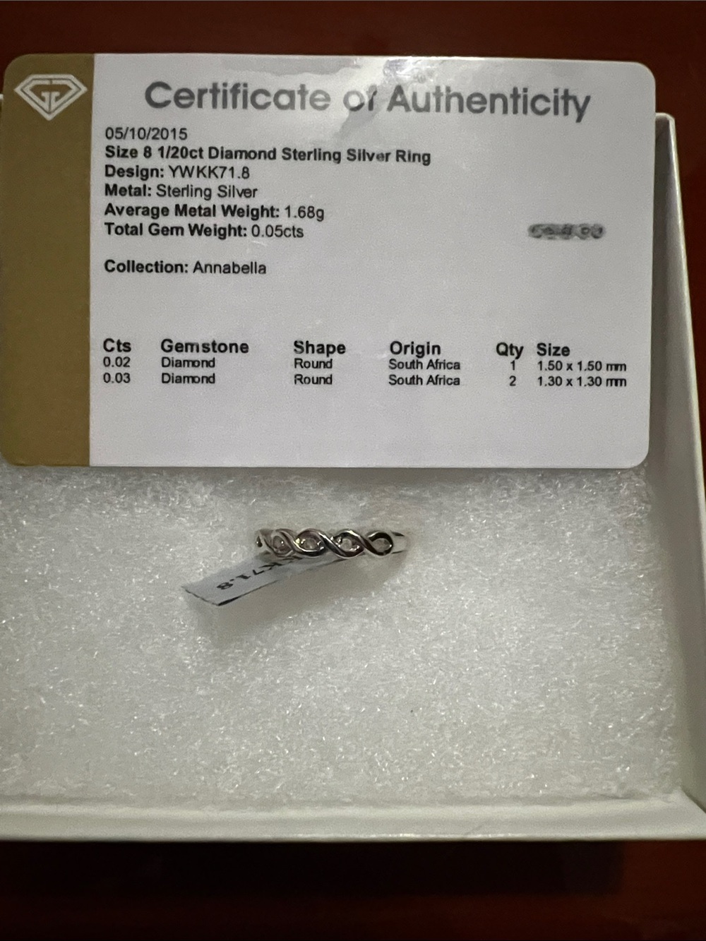 Sterling Silver Diamond Twist Band - Silver